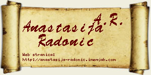 Anastasija Radonić vizit kartica